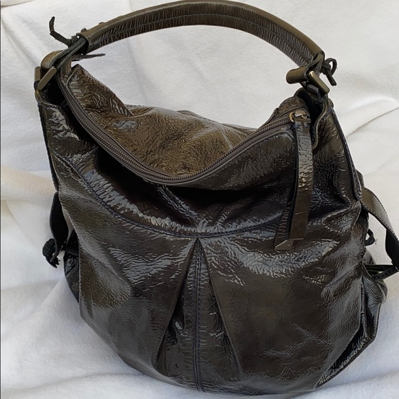 Francisco Biasia charcoal dark gray purse bag STYLISH with a pink dust bag - Picture 3 of 16